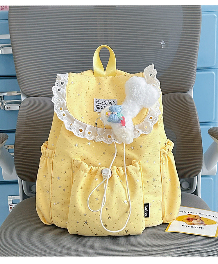 Star Print Ruffled Backpack Stornfield