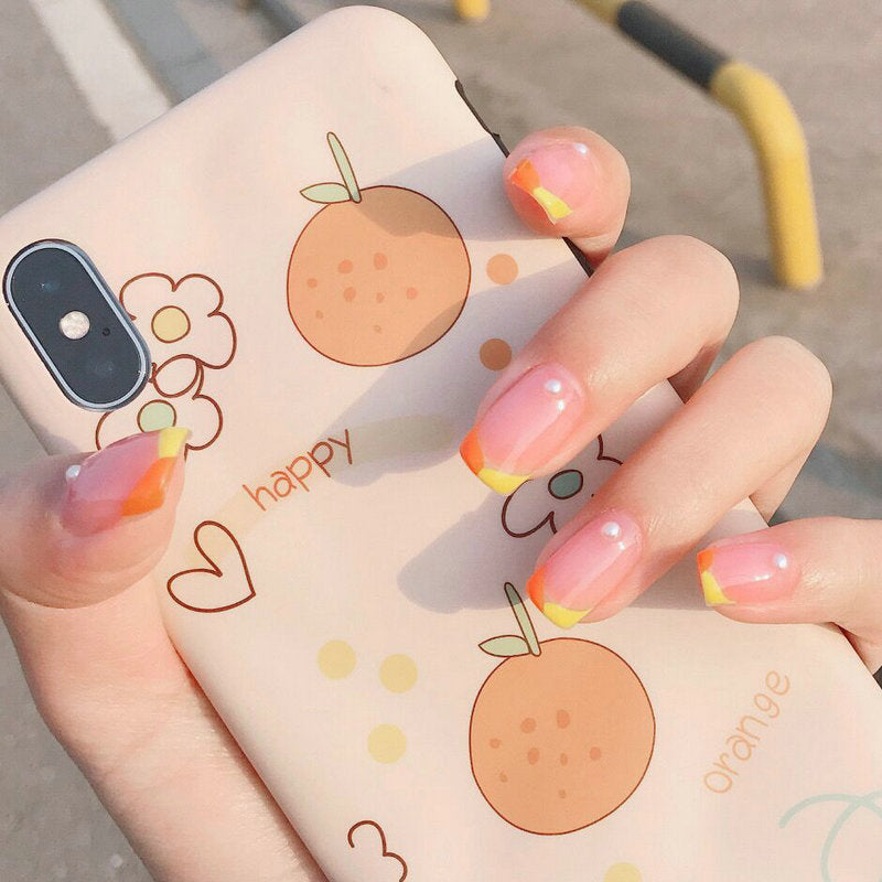 Acrylic Nail Set with Cheerful Fruit Design and Creative Accents Stornfield