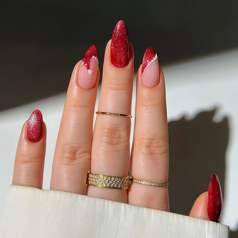 Artificial nail set with glamorous glitter accents Stornfield