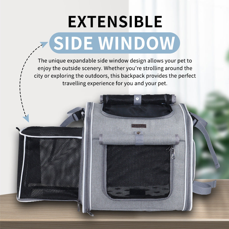 ventilated collapsible pet carrier backpack with reinforced frame Stornfield