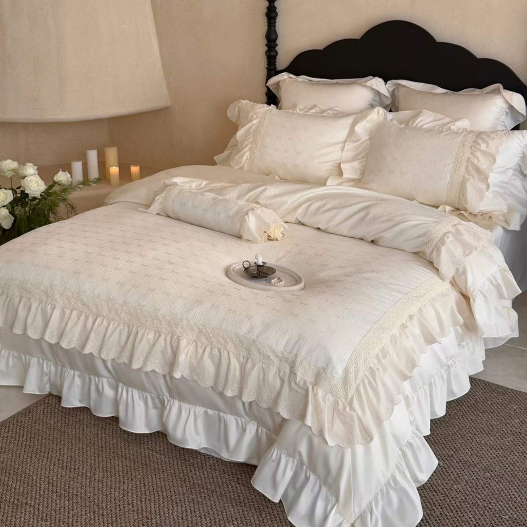 Luxury Ruffled Cotton Duvet Cover Set