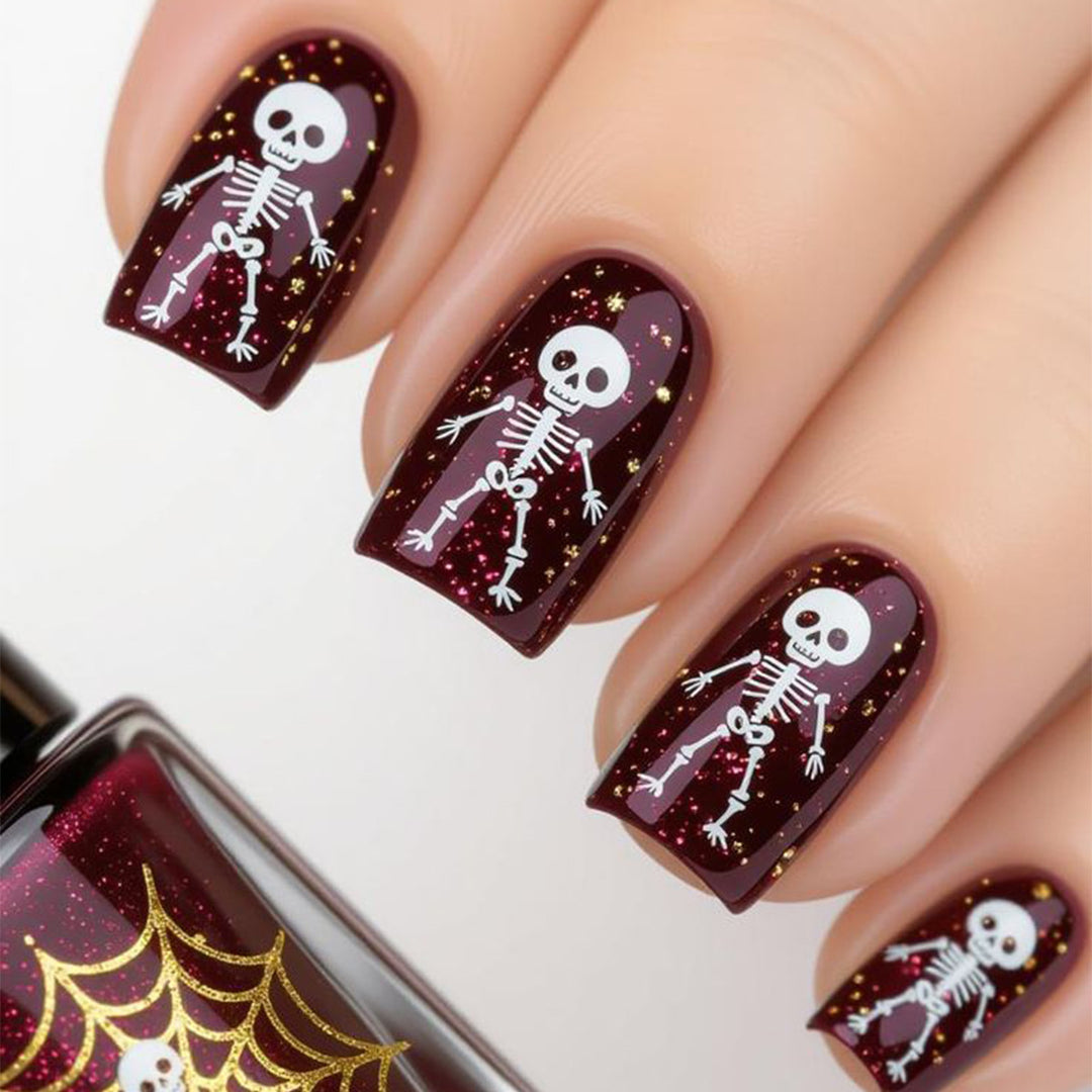 Halloween-Themed Skeleton Nail Art Set Stornfield