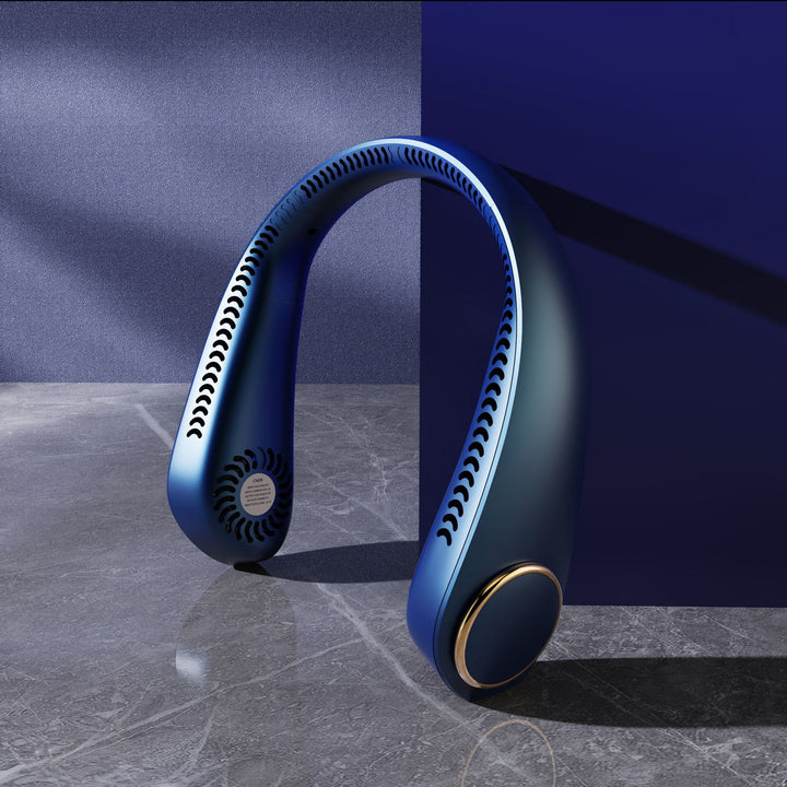 Cooling wearable bladeless neck fan with brushless motor adjustable tri-speed AR airflow Stornfield