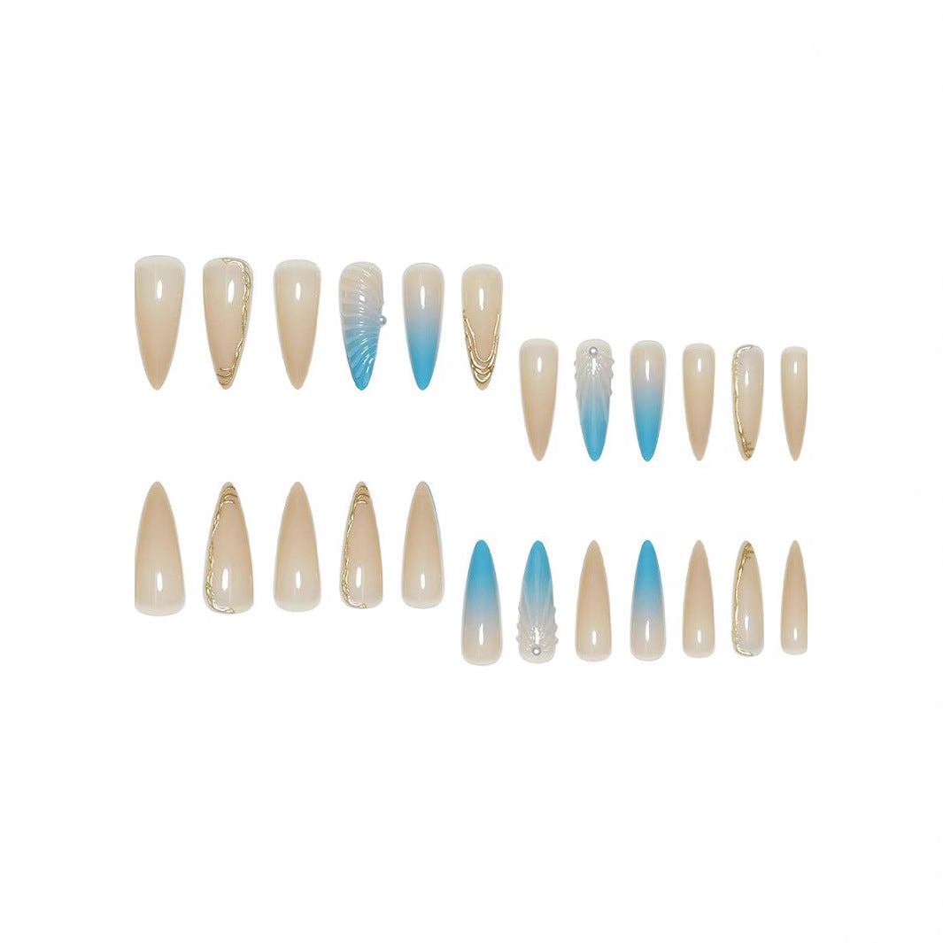 Artistic Shell-Design Nail Extensions Stornfield