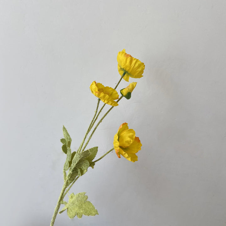 Lifelike Poppy Floral Stem