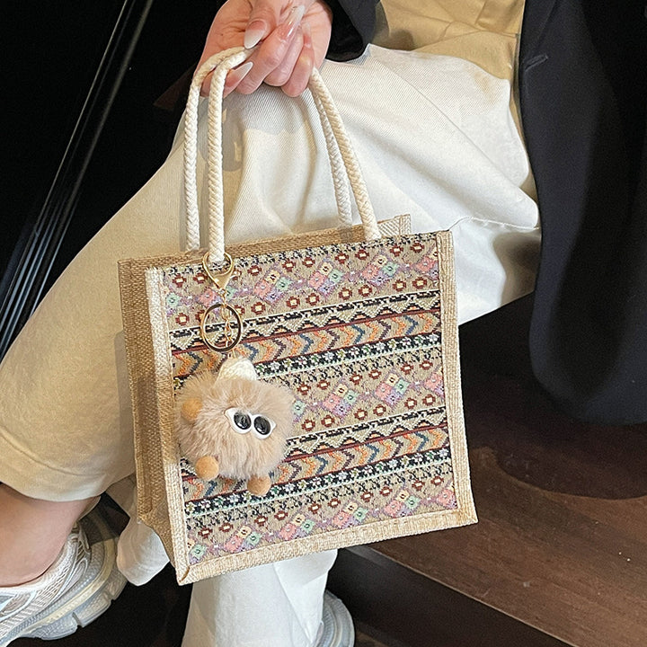 Bohemian-Inspired Texture Tote Bag
