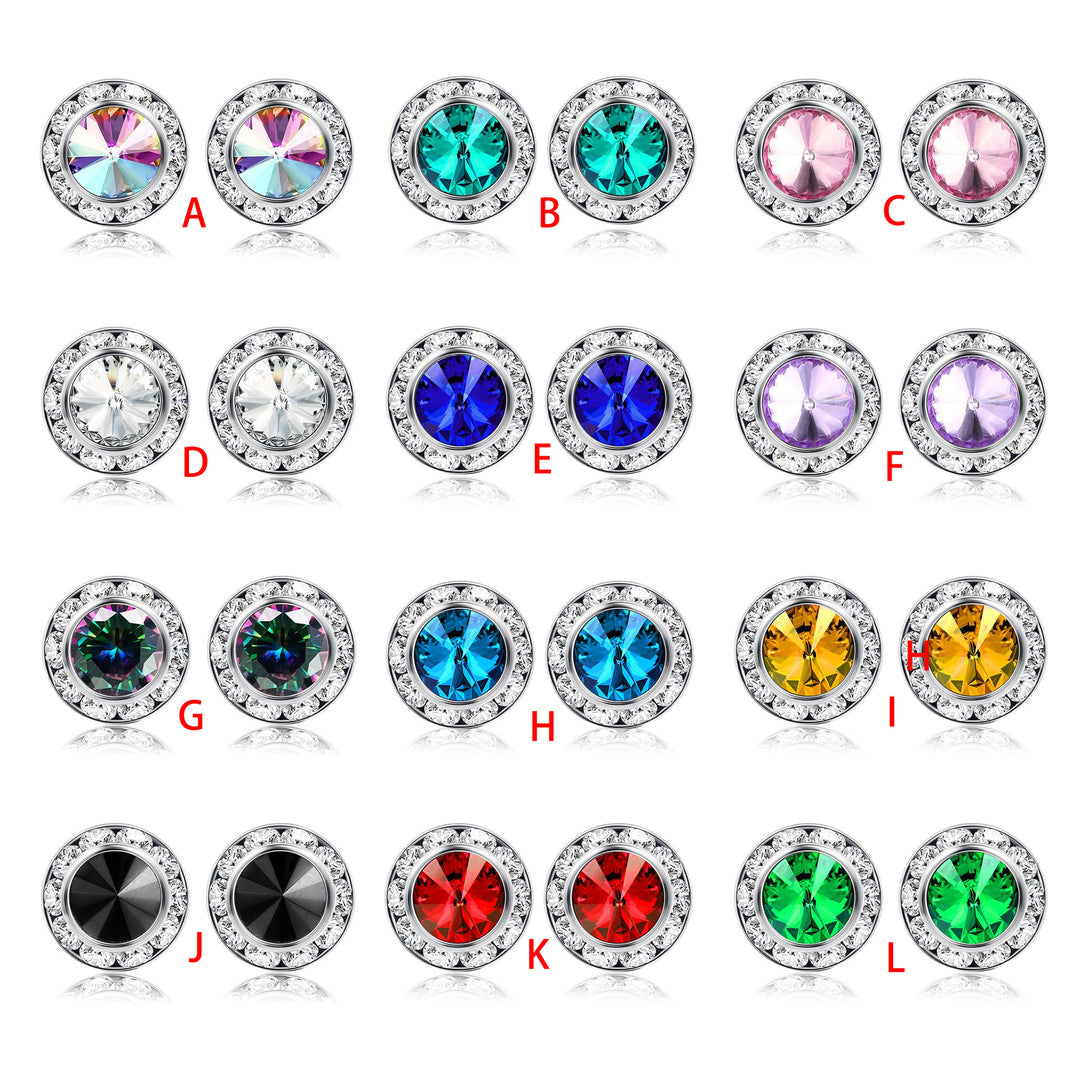 Elegant Round Crystal Stud Earrings Stornfield