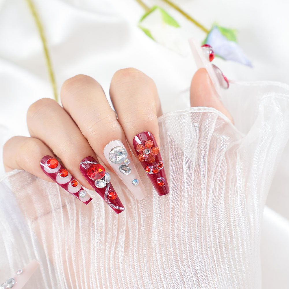Glamorous Crystal-Enhanced Press-On Nail Set Stornfield