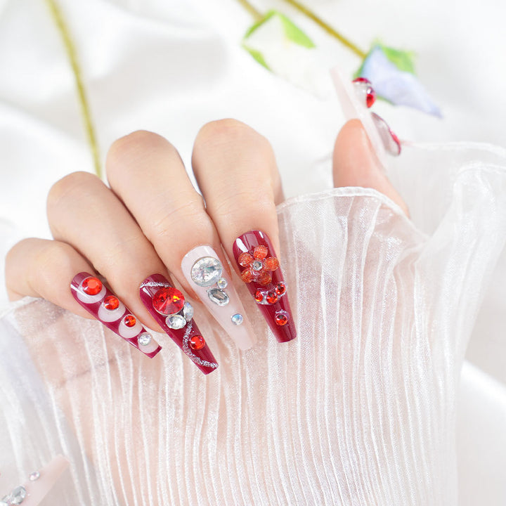 Glamorous Crystal-Enhanced Press-On Nail Set Stornfield