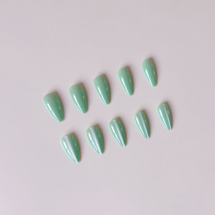 Acrylic nail set with sparkling glitter and elegant design Stornfield