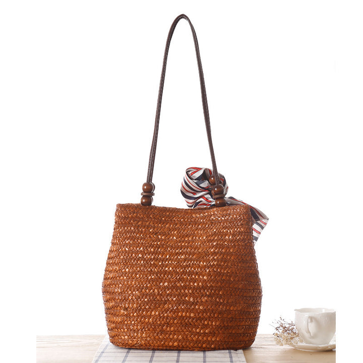 Braided handbag with stylish striped scarf Stornfield