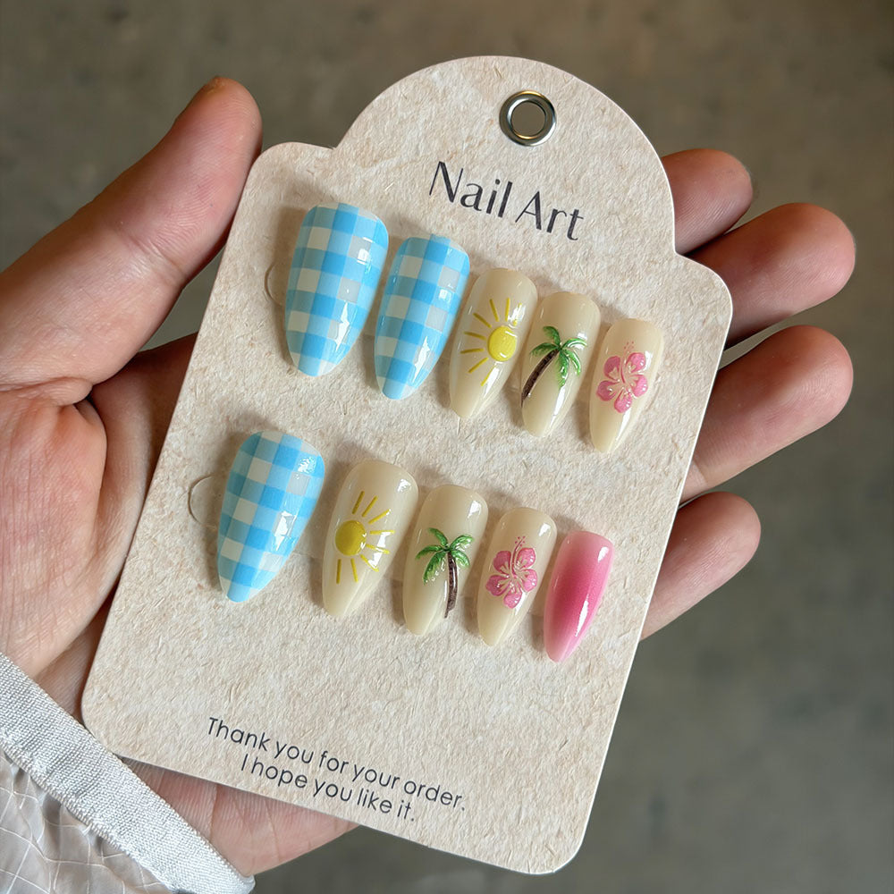 Tropical-Themed Press-On Nail Art Collection Stornfield