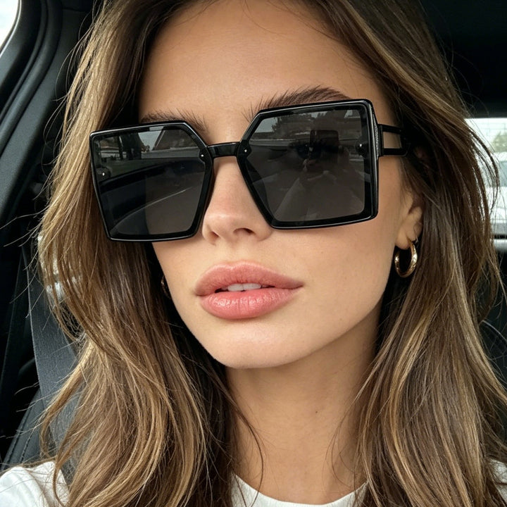 Women's sunglasses with unique square frame and sparkling accent Stornfield