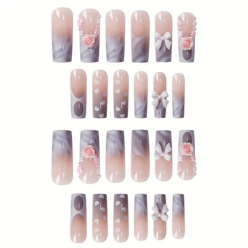 Decorative Long Sculpted Nail Art Extensions Stornfield