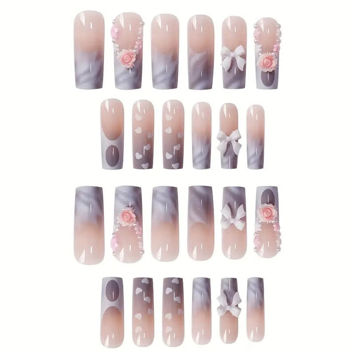 Decorative Long Sculpted Nail Art Extensions Stornfield