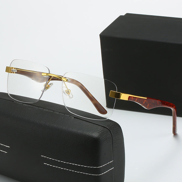 Women’s fashionable half-frame glasses with elegant metal and plastic mix Stornfield