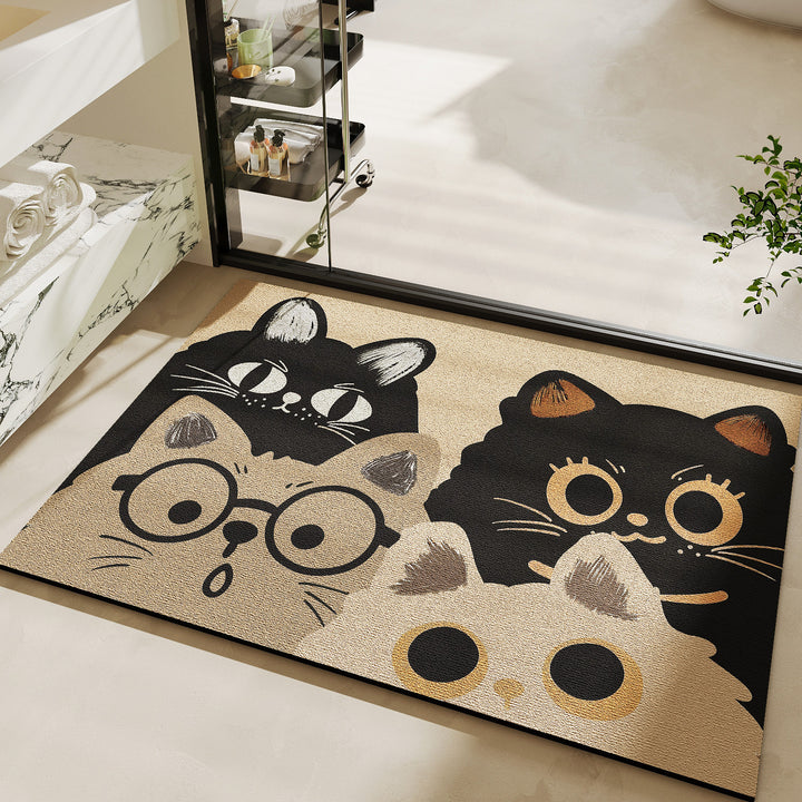 Cute Cat-Themed Bath Mat