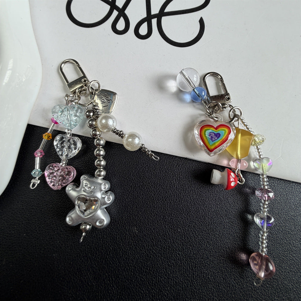 Decorative Heart and Bear Charm Keychain Stornfield