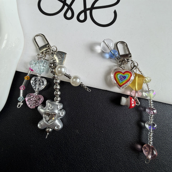 Decorative Heart and Bear Charm Keychain Stornfield