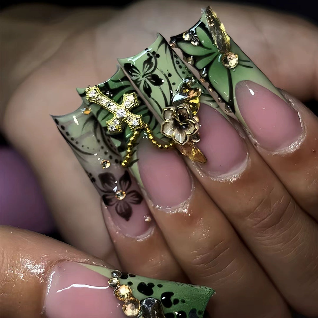 Decorative Long Press-On Nail Extensions Stornfield
