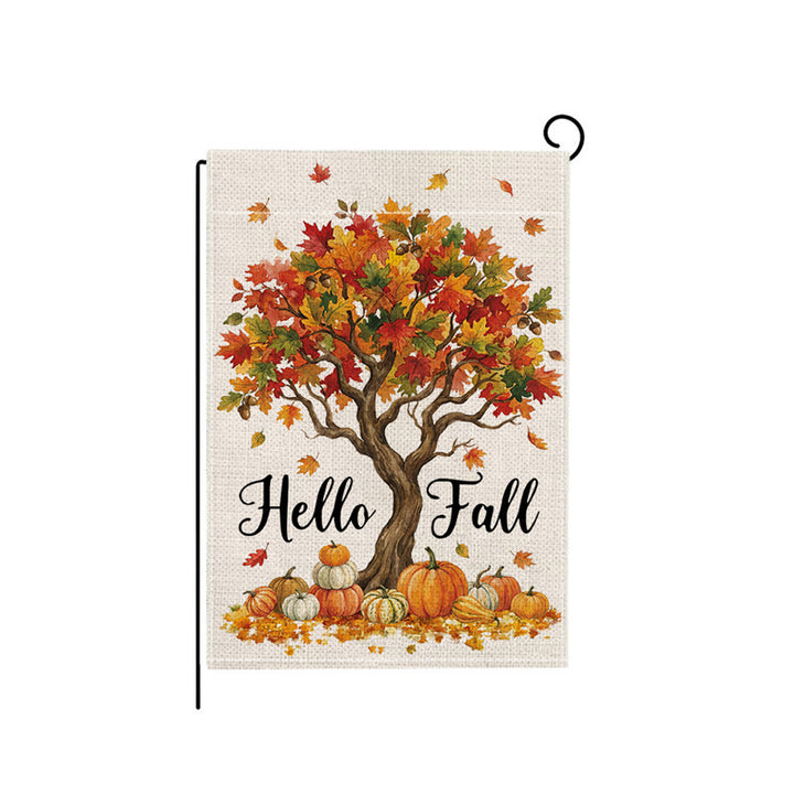 Autumn Harvest Decorative Garden Flag with Squirrel Welcome Design