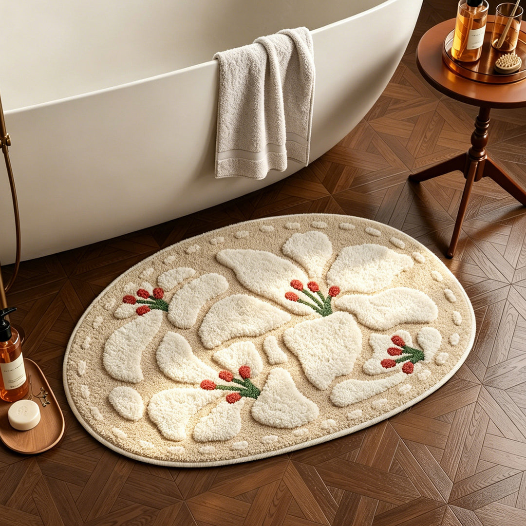 Floral Design Soft Bath Mat