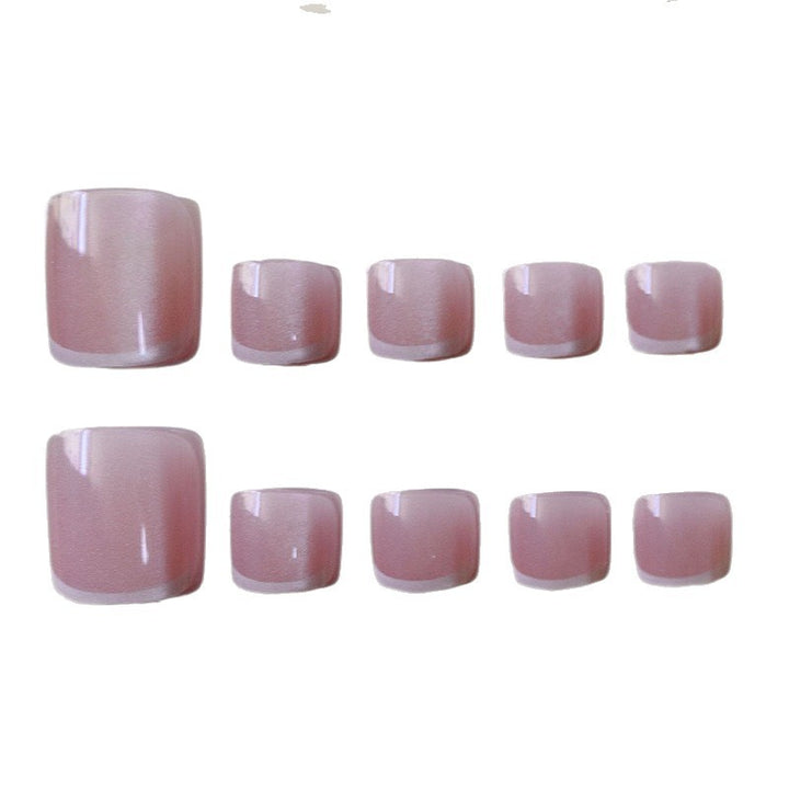 Glossy French Tip Gel Toe Nail Enhancements Stornfield
