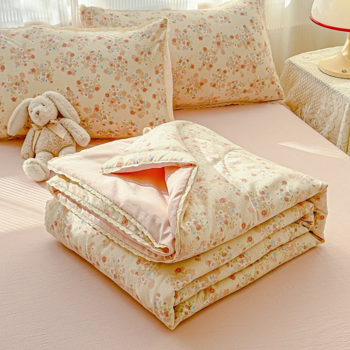 Floral Patterned Quilted Bedspread