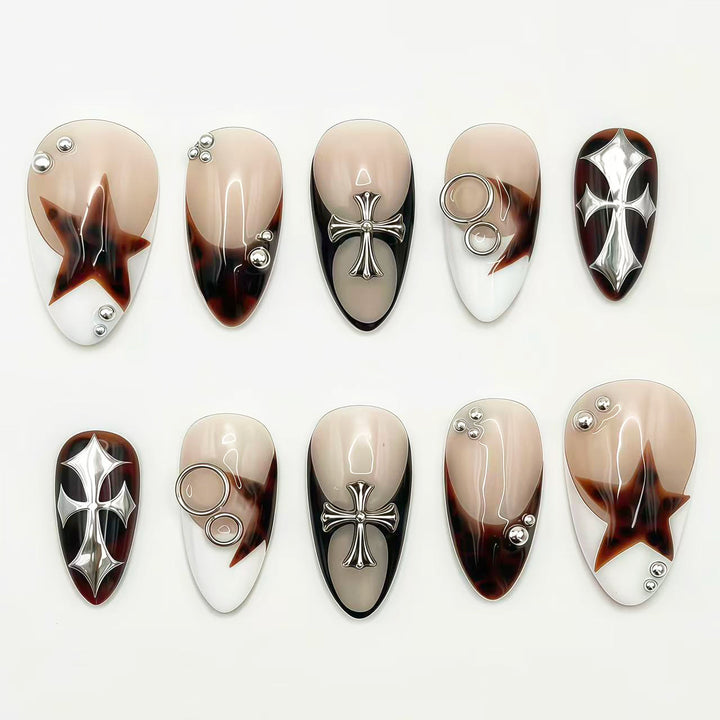 Gothic-Themed Press-On Nail Art Set