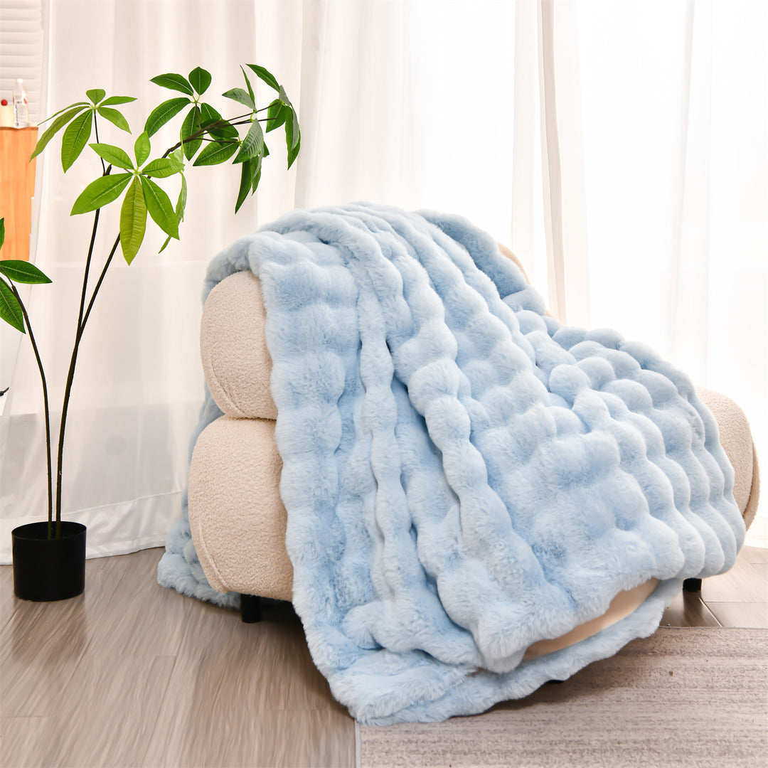 Plush Faux Fur Throw Blanket