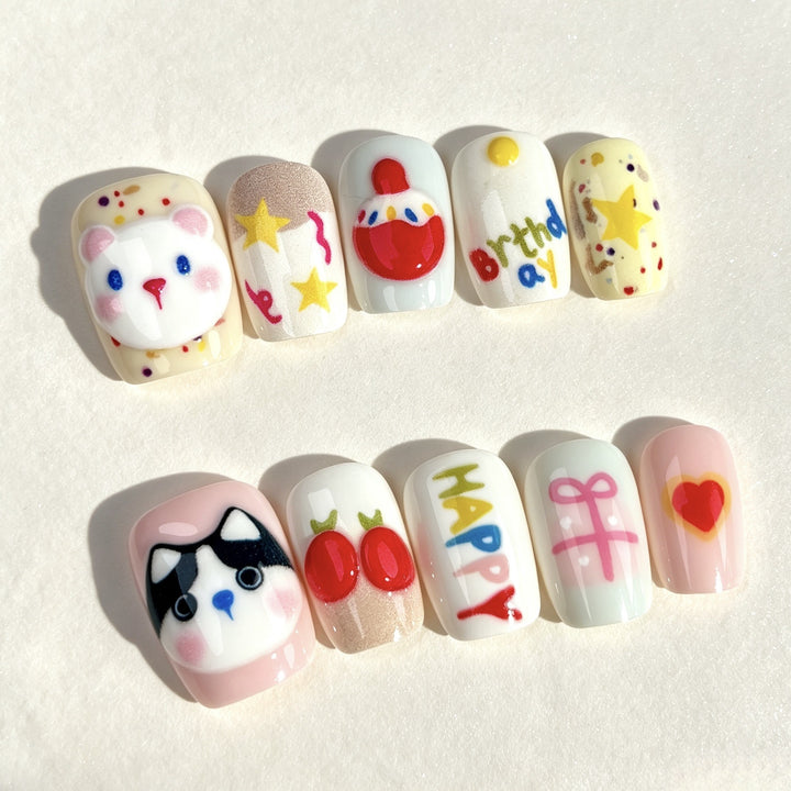 Whimsical Themed Press-On Nail Set