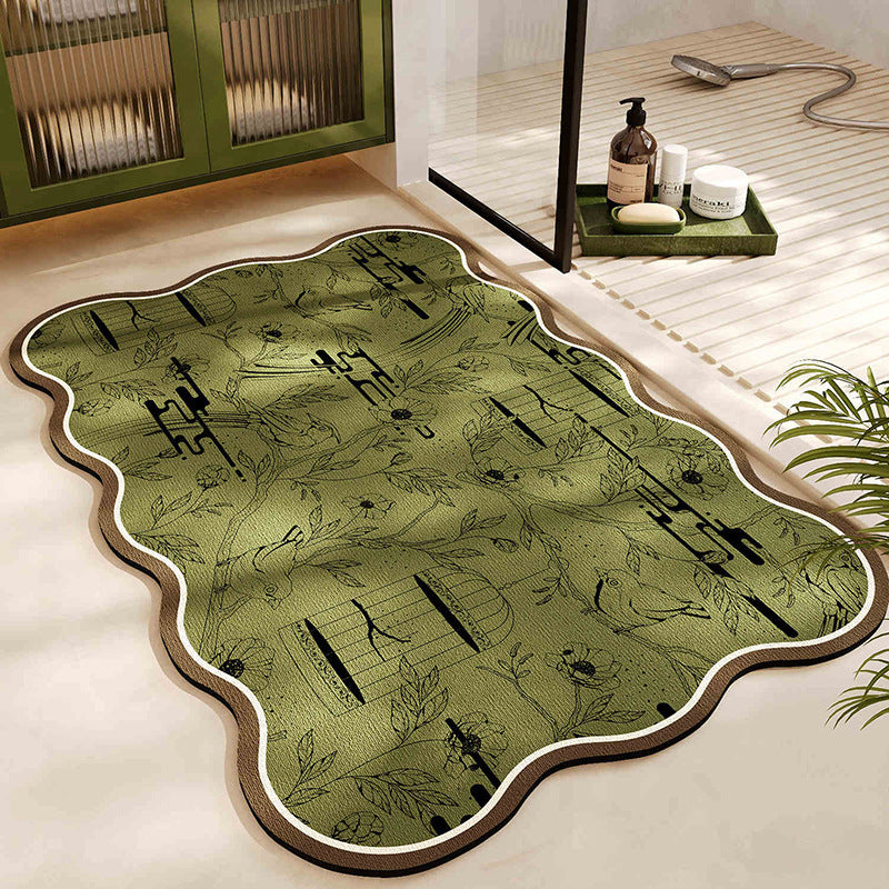 Plush Leaf-Shaped Bath Mat