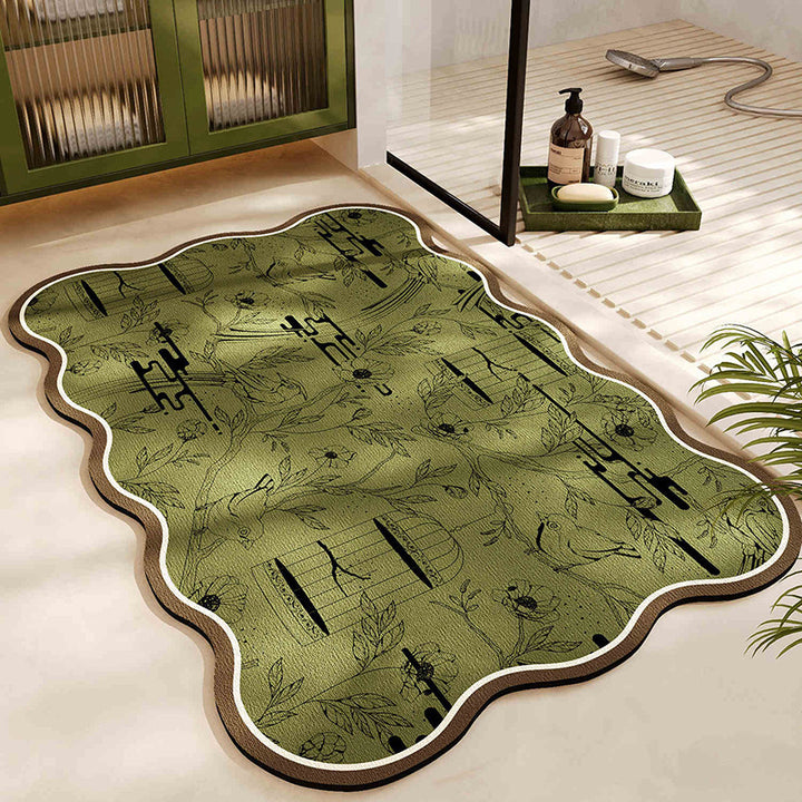 Plush Leaf-Shaped Bath Mat