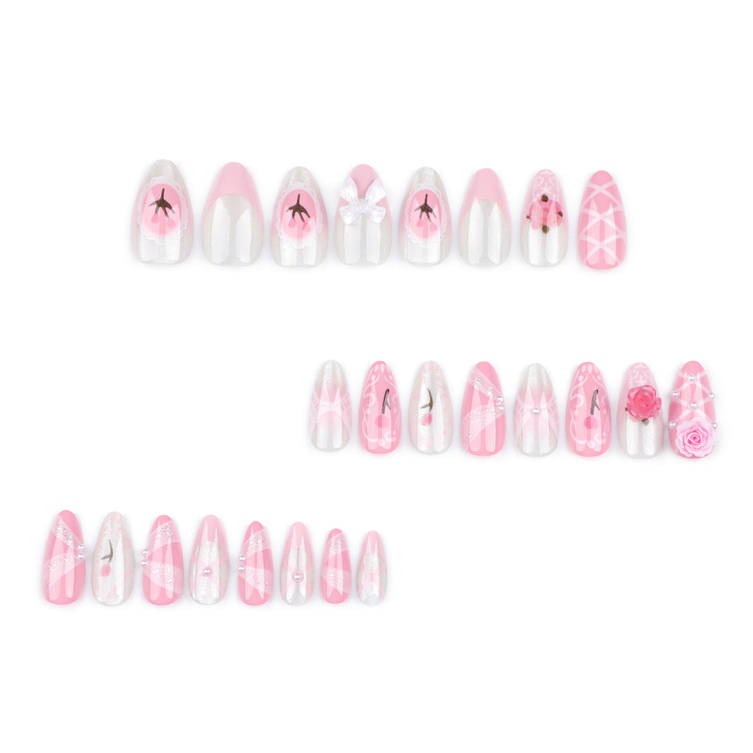Artful Nail Extensions with Romantic Accents Stornfield