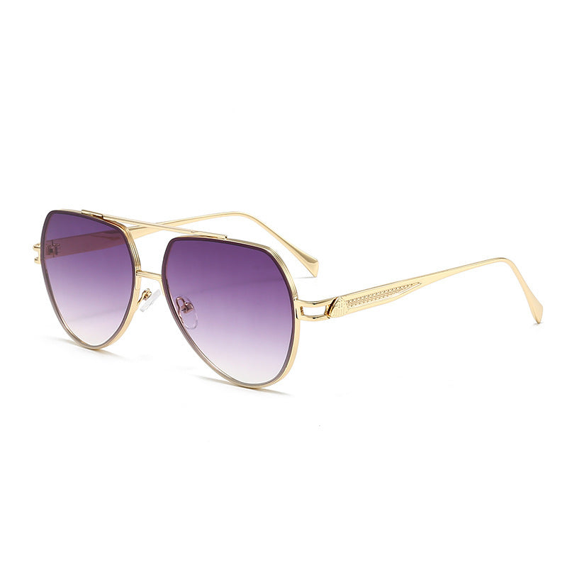Women's designer sunglasses in a stylish, curved metal frame Stornfield
