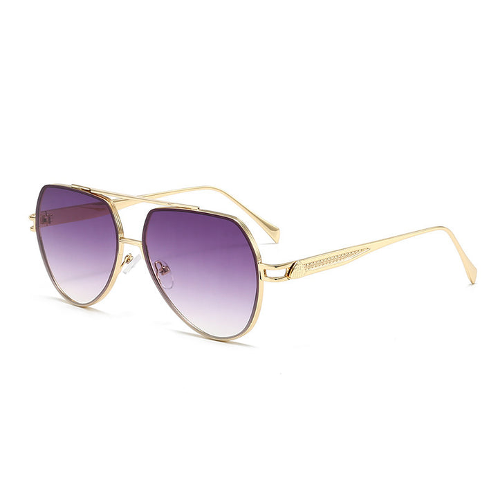 Women's designer sunglasses in a stylish, curved metal frame Stornfield