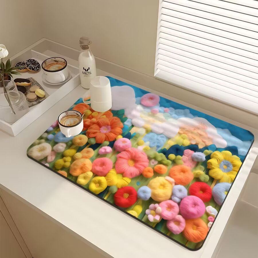 Floral-Themed Kitchen Mat Stornfield
