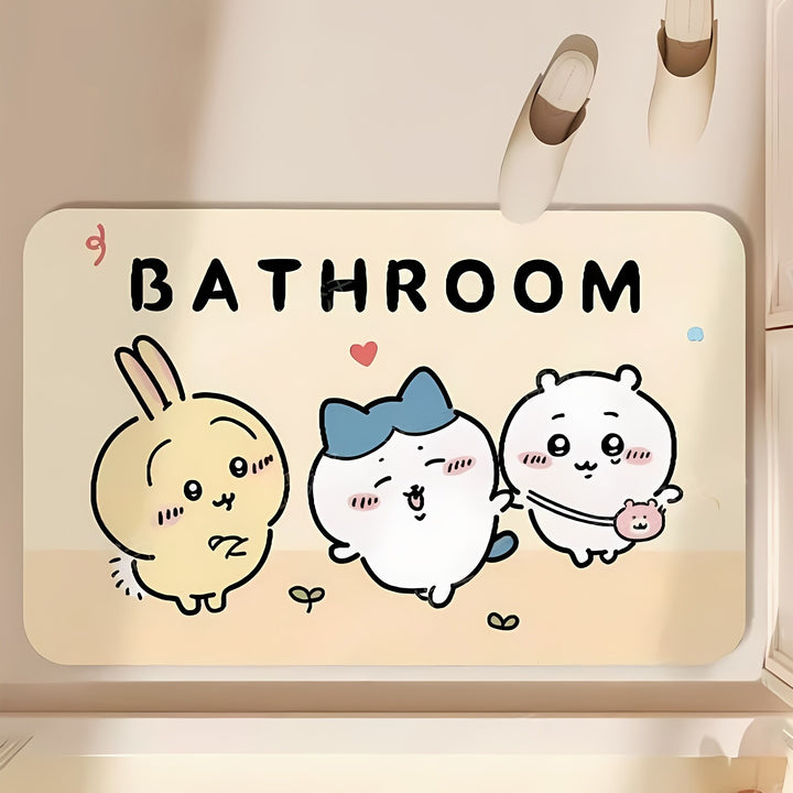 Cartoon-Themed Absorbent Bath Mat