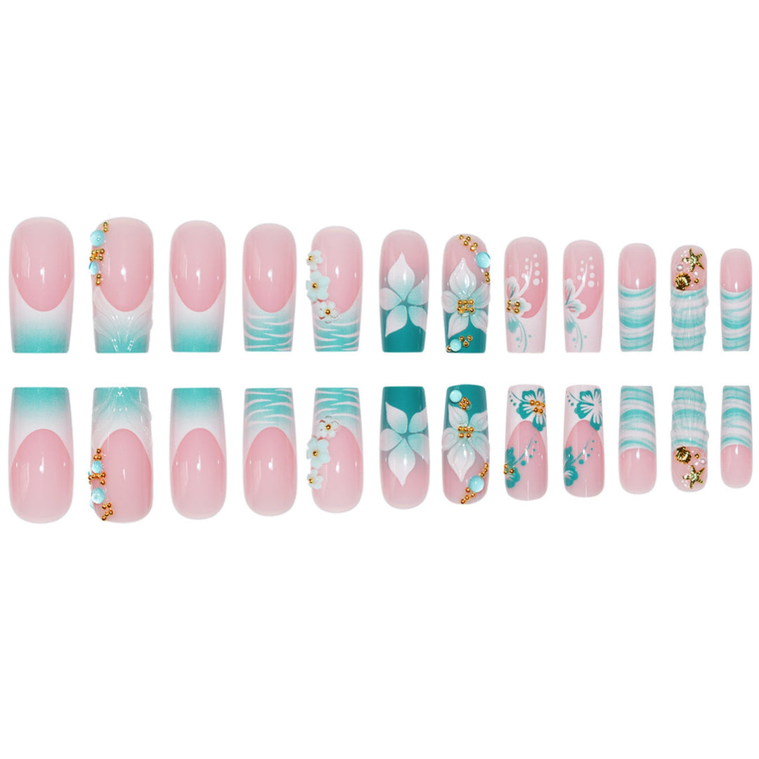 Decorative Floral Pattern Press-On Nails Stornfield
