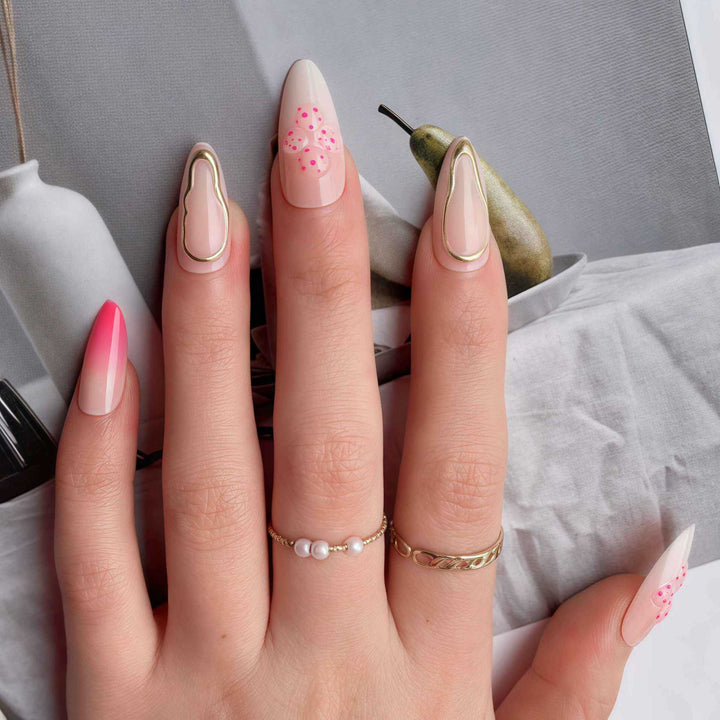 Elegant Ombre Floral Design Press-On Nails Stornfield