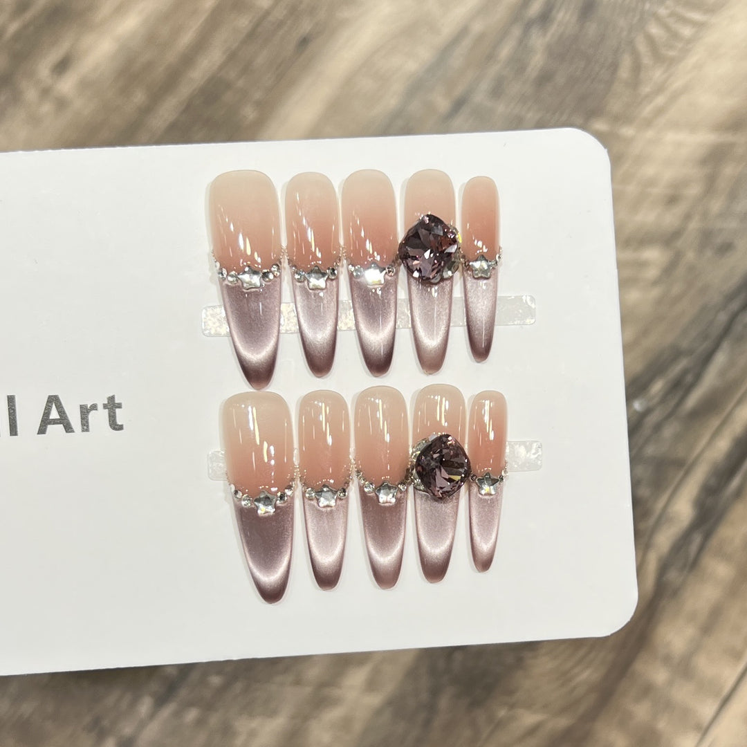 Decorative Crystal-Embellished Acrylic Nail Tips Stornfield