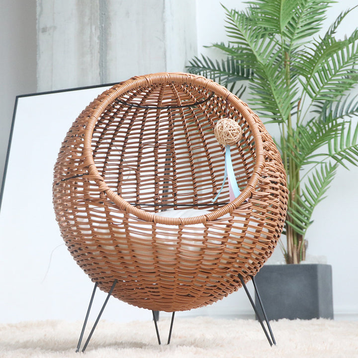 Cat Bed with Stylish Rattan Design Stornfield