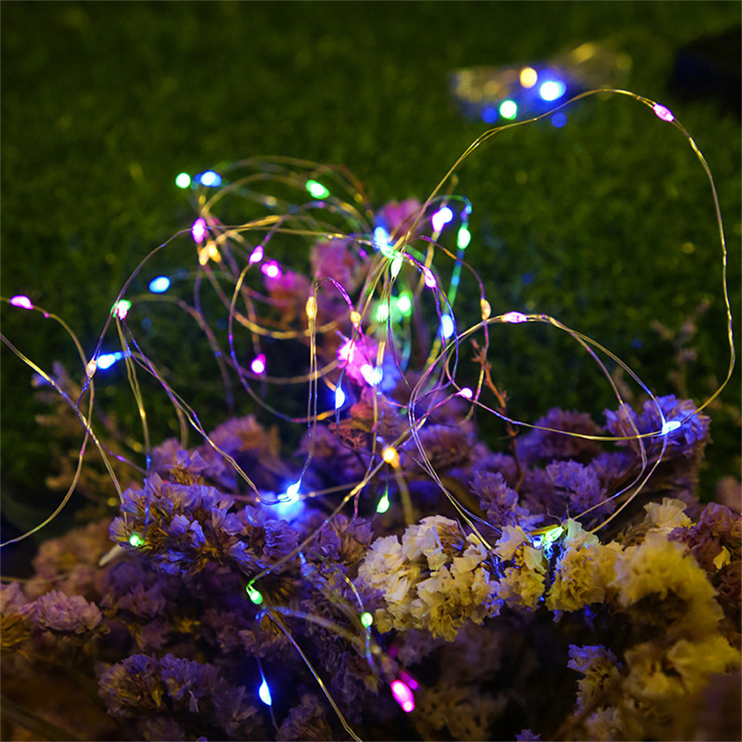 Outdoor Solar Copper Wire Fairy String Lights With Rechargeable Battery Box And Ground Stake Stornfield