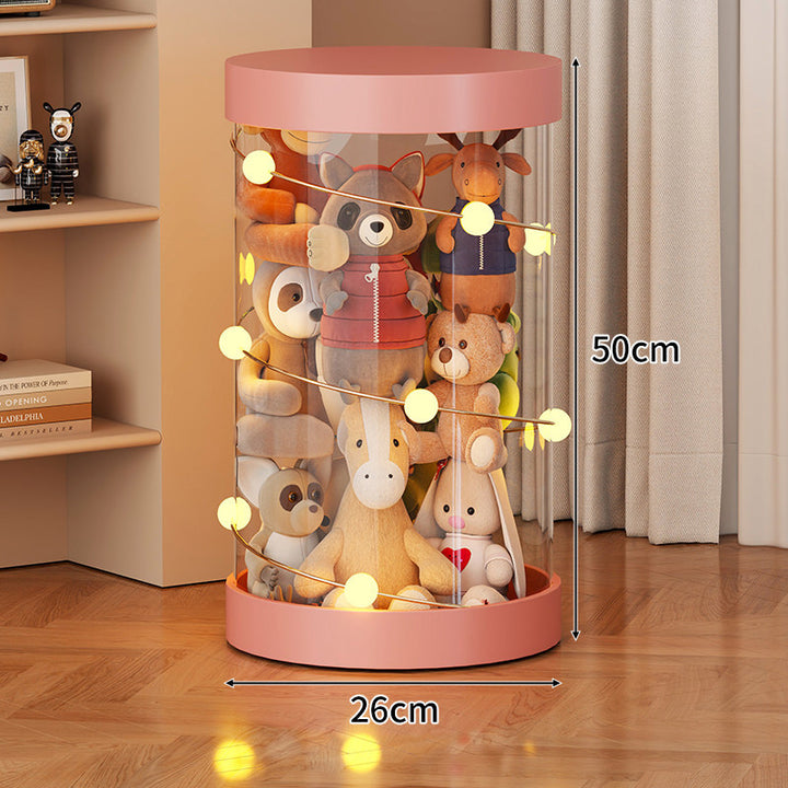 Tall Transparent Cylindrical Plush Toy Display & Storage Tower