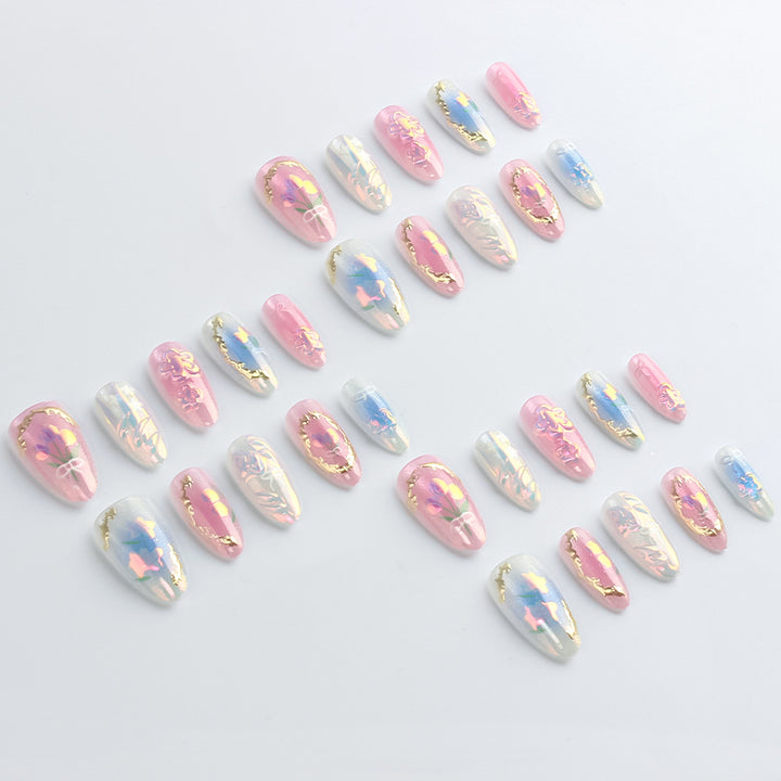 Artistic Floral Press-On Nail Art Stornfield