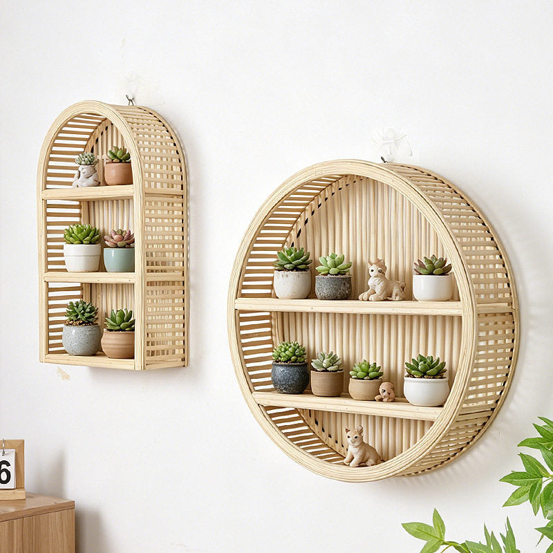Circular Bamboo Wall Shelf Stornfield