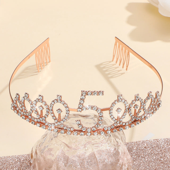 Women Glittering Tiaras with Festive Birthday Banner Stornfield
