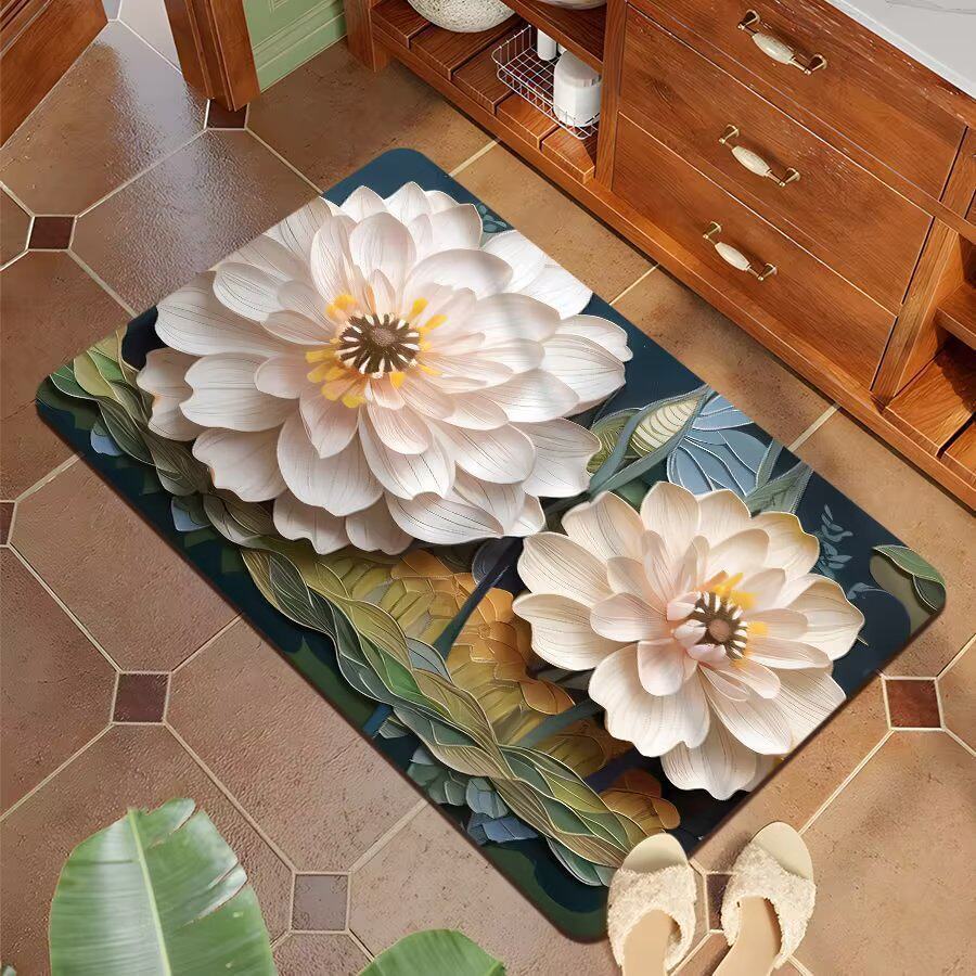 Decorative 3D Floral Bath Mat