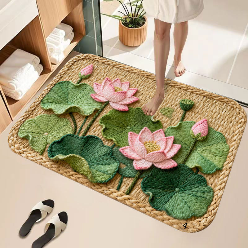 Decorative Lotus Water Lily Bath Mat