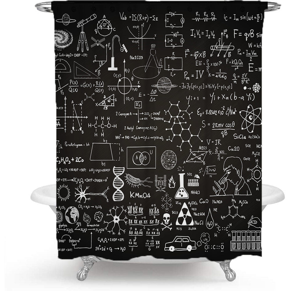 Shower Curtain with Scientific Equation Design Stornfield
